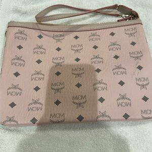 MCM Blush Pink Logo Wristlet